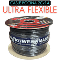 Cable para bocinas ultra flexible 14AWG Cobre, 100 metros Kuwes KS-HCP620BK