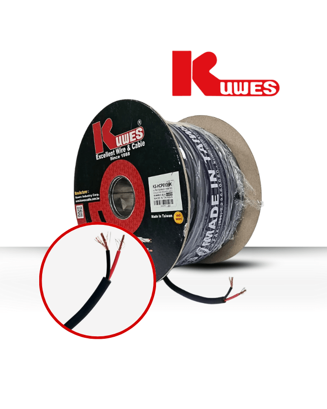 Cable para bocinas ultra flexible 16AWG Cobre, 100 metros Kuwes KS-HCP610BK - LA CASA DEL TELEFONO