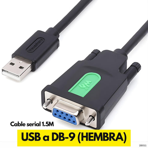 Cable USB a RS232 DB9 hembra FTDI FT232RL de 1.5 metros para control industrial en Panamá 