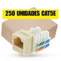 Caja de 250 Keystone Jack CAT5e (crema)