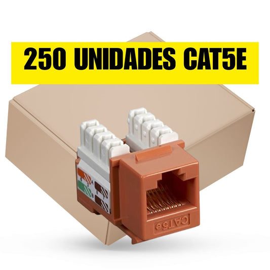 Caja de 250 Keystone Jack CAT5e (naranja) - LA CASA DEL TELEFONO