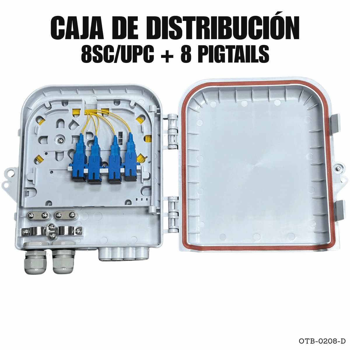 Caja de distribución de fibra óptica 8 fibras SC/UPC uso en exterior - LA CASA DEL TELEFONO