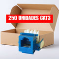 Caja de Keystone jack CAT3 para teléfono (250 unidades, color azul)