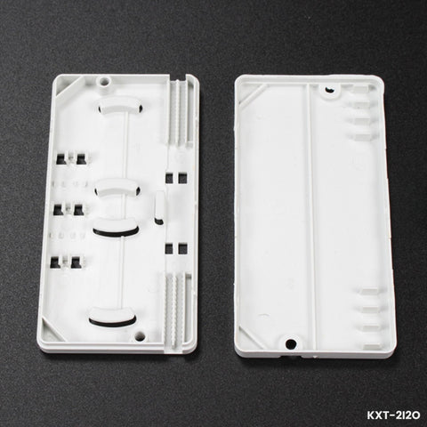 Caja protectora empalme fibra óptica FTTH 2 entradas 2 salidas KXT-2I2O bypass 