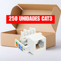 Caja de Keystone jack CAT3 para teléfono (250 unidades, color blanco)