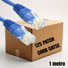 Cable de red Patch Cord UTP Cat5e de 1 metro, color azul (Caja de 125 unidades)
