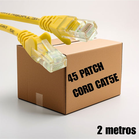 Patch Cord UTP CAT5e 2 metros color amarillo (Caja de 45 Unidades)