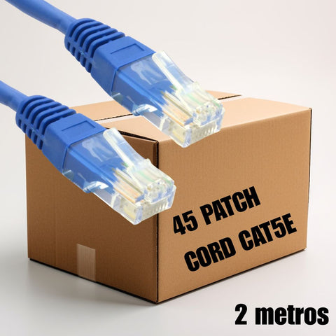 Patch Cord UTP CAT5e 2 metros color azul (Caja de 45 Unidades)