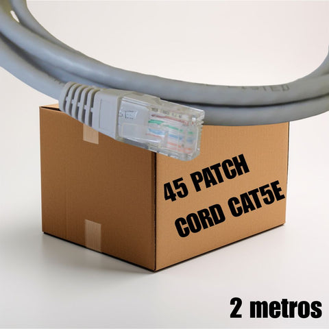 Patch Cord UTP CAT5e 2 metros color gris (Caja de 45 Unidades)