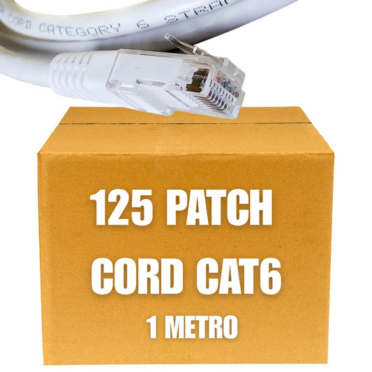 Patch Cord UTP Cat6 de 1 metro color blanco (Caja de 125 unidades)