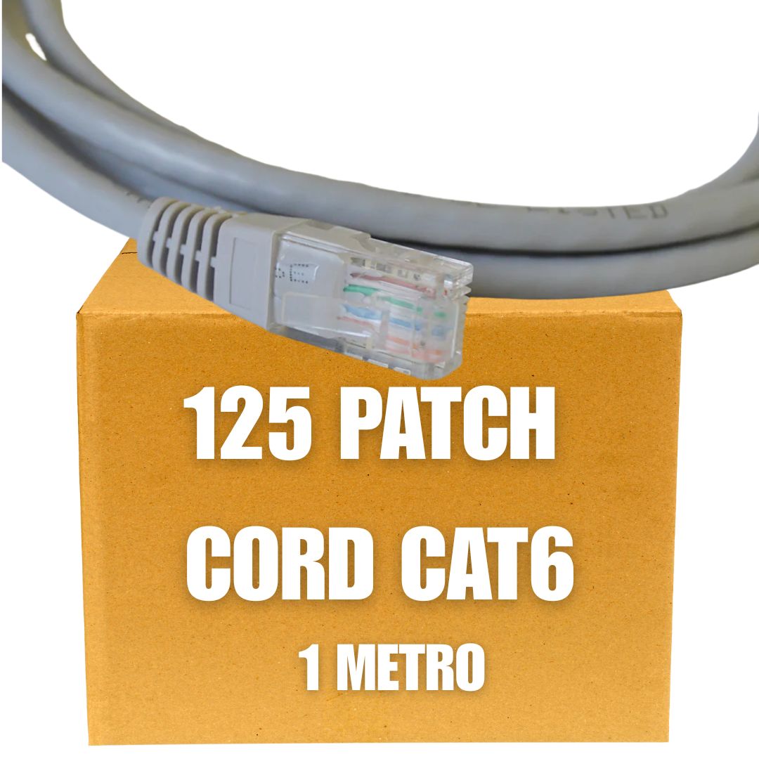Patch Cord UTP Cat6 de 1 metro color gris (Caja de 125 unidades)