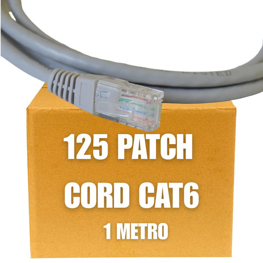 Patch Cord UTP Cat6 de 1 metro color gris (Caja de 125 unidades)