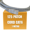 Patch Cord UTP Cat6 de 1 metro color gris (Caja de 125 unidades)