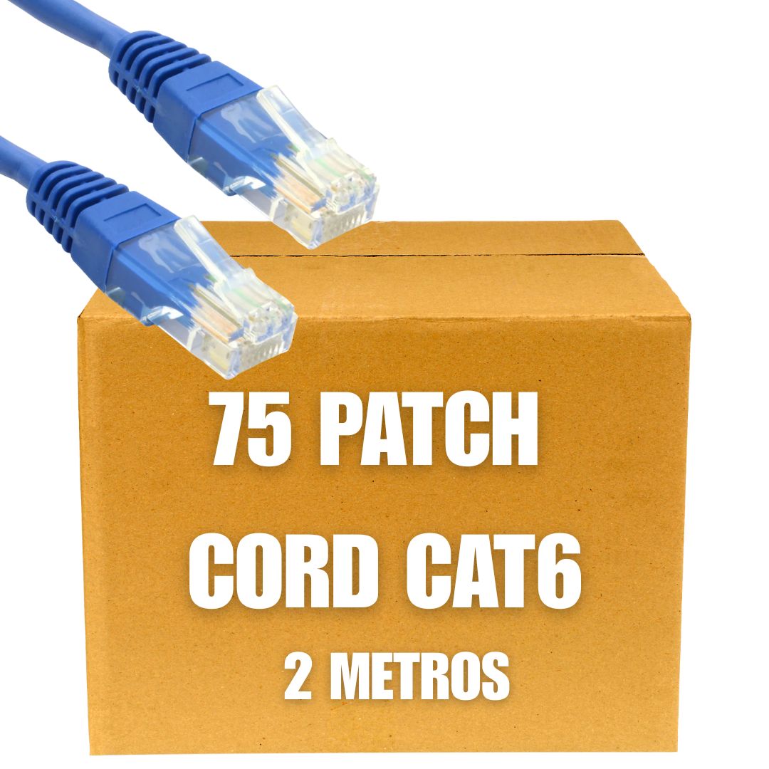 Patch Cord UTP Cat6 de 2 metros color azul (Caja de 75 unidades)