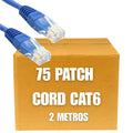 Patch Cord UTP Cat6 de 2 metros color azul (Caja de 75 unidades)