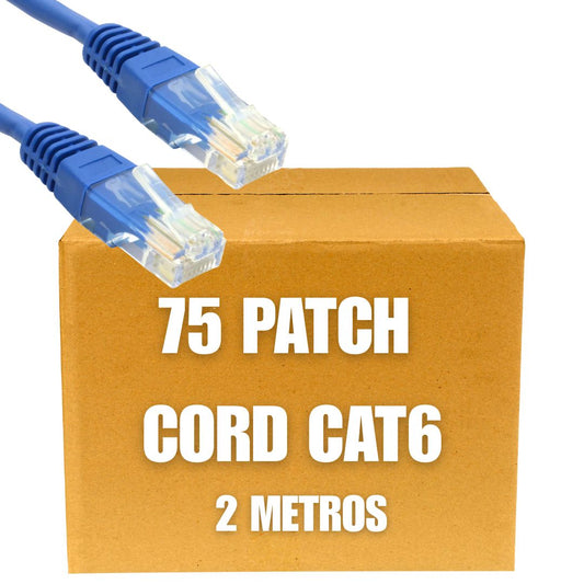 Patch Cord UTP Cat6 de 2 metros color azul (Caja de 75 unidades)