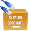 Patch Cord UTP Cat6 de 2 metros color azul (Caja de 75 unidades)