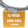 Patch Cord UTP Cat6 de 2 metros color gris (Caja de 75 unidades)