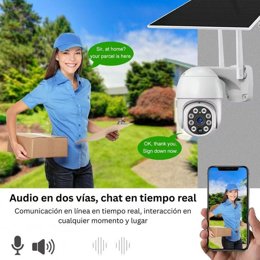 Cámara de Seguridad Solar PTZ 3MP HD exterior Tuya App - LA CASA DEL TELEFONO