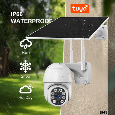 Cámara de Seguridad Solar PTZ 3MP HD exterior Tuya App