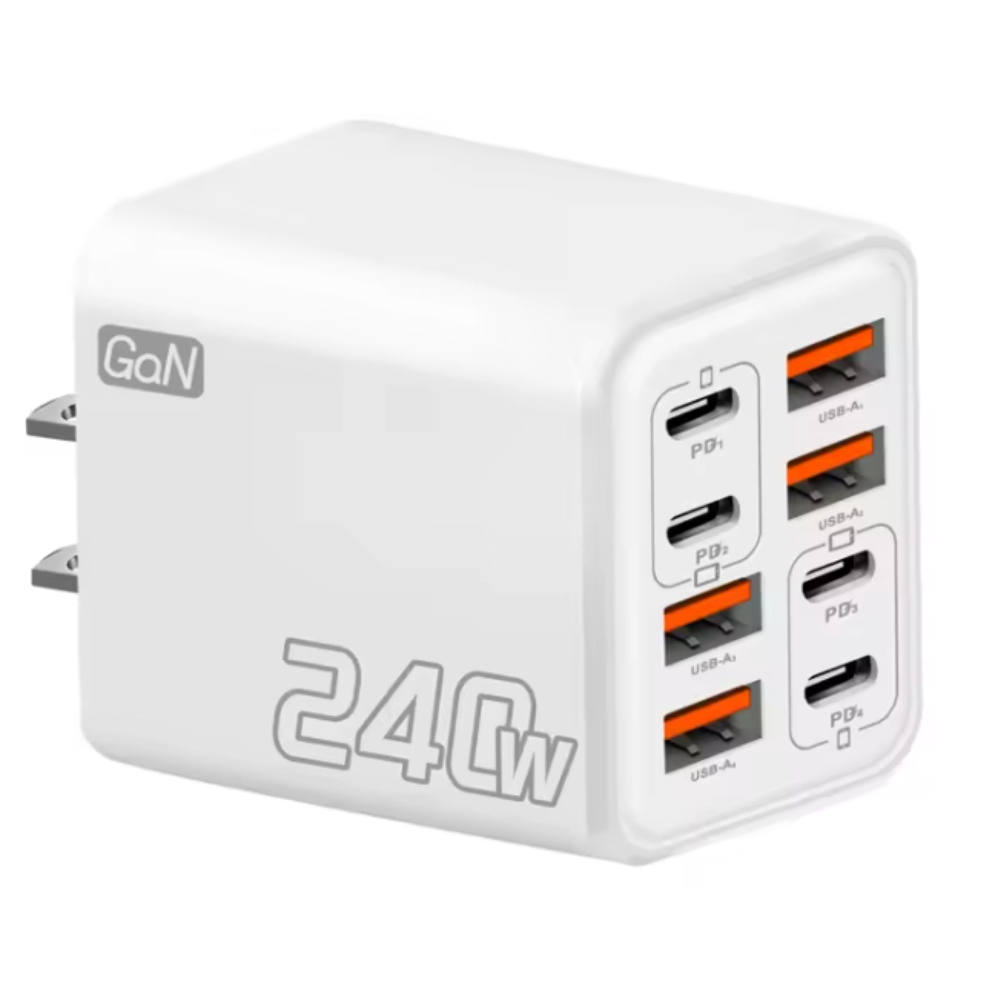 Cargador multipuerto 8 puertos 4PD 4USB carga rápida KEKE-F009 blanco