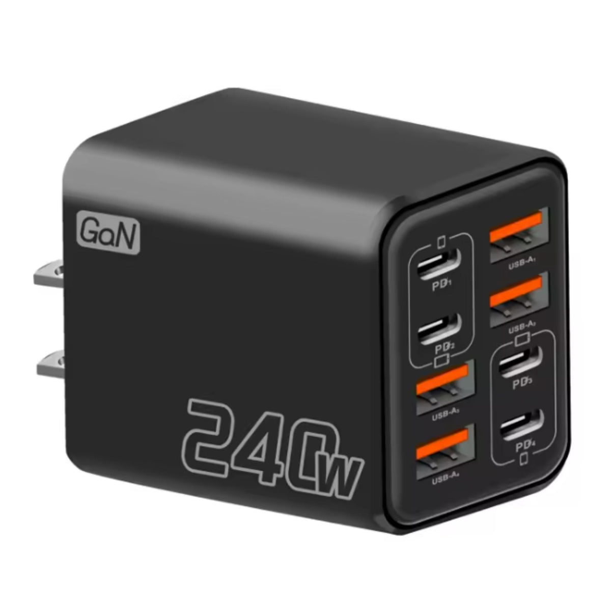 Cargador 8 Puertos 4PD 4USB Carga Rápida Negro KEKE-F009 - LA CASA DEL TELEFONO