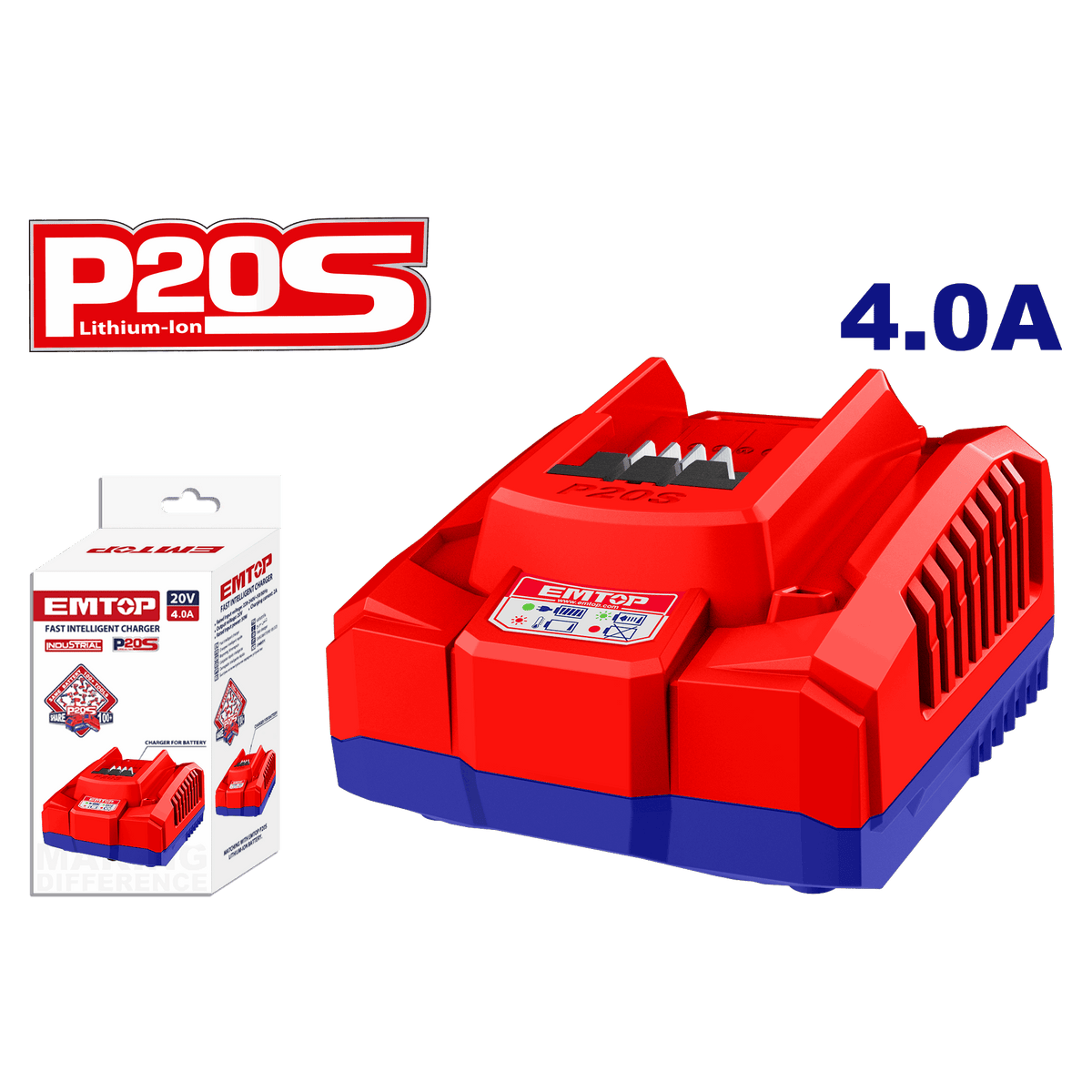 Cargador industrial rápido para baterías 20V P20S - LA CASA DEL TELEFONO