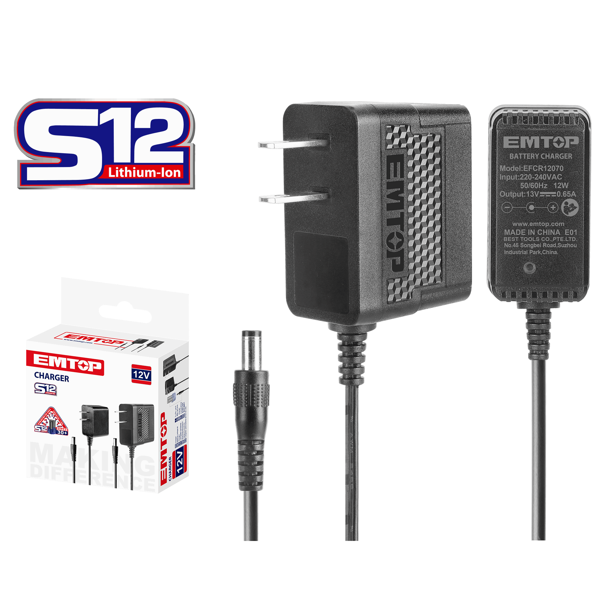 Cargador para batería S12 de 12V - LA CASA DEL TELEFONO