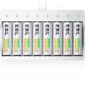 Kit cargador rápido USB para batería AA y AAA + 8 baterías recargables AA