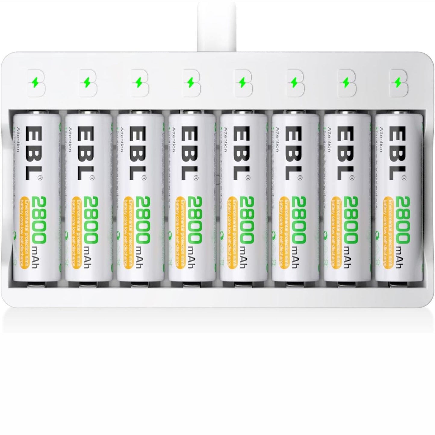 Kit cargador rápido USB para batería AA y AAA + 8 baterías recargables AA