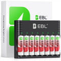 Cargador de baterías AA AAA EBL + 8 baterías recargables AA de litio