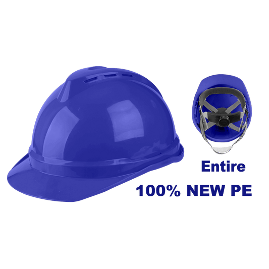 Casco de seguridad en color azul, con barbiquejo y tafilete Emtop ESHT0121 - LA CASA DEL TELEFONO