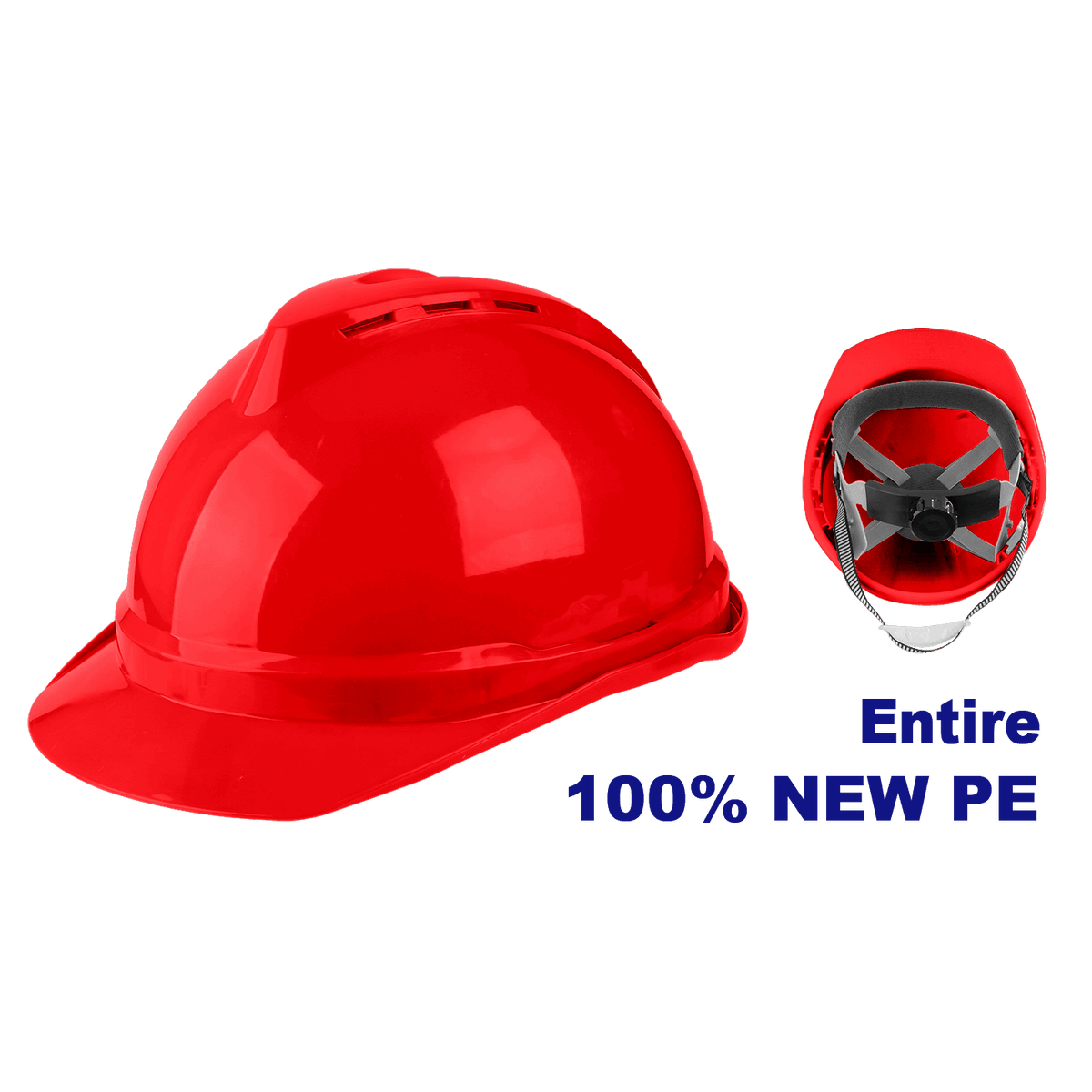 Casco de seguridad en color rojo, con barbiquejo y tafilete Emtop ESHT0321 - LA CASA DEL TELEFONO