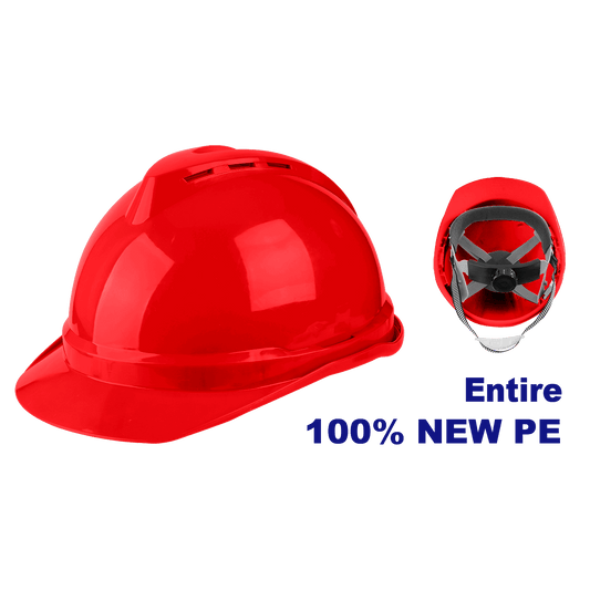 Casco de seguridad en color rojo, con barbiquejo y tafilete Emtop ESHT0321 - LA CASA DEL TELEFONO