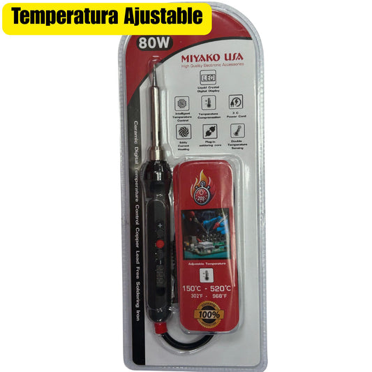 Soldador cautín digital 80W de temperatura ajustable (150°C-520°C) 74BCTS80W