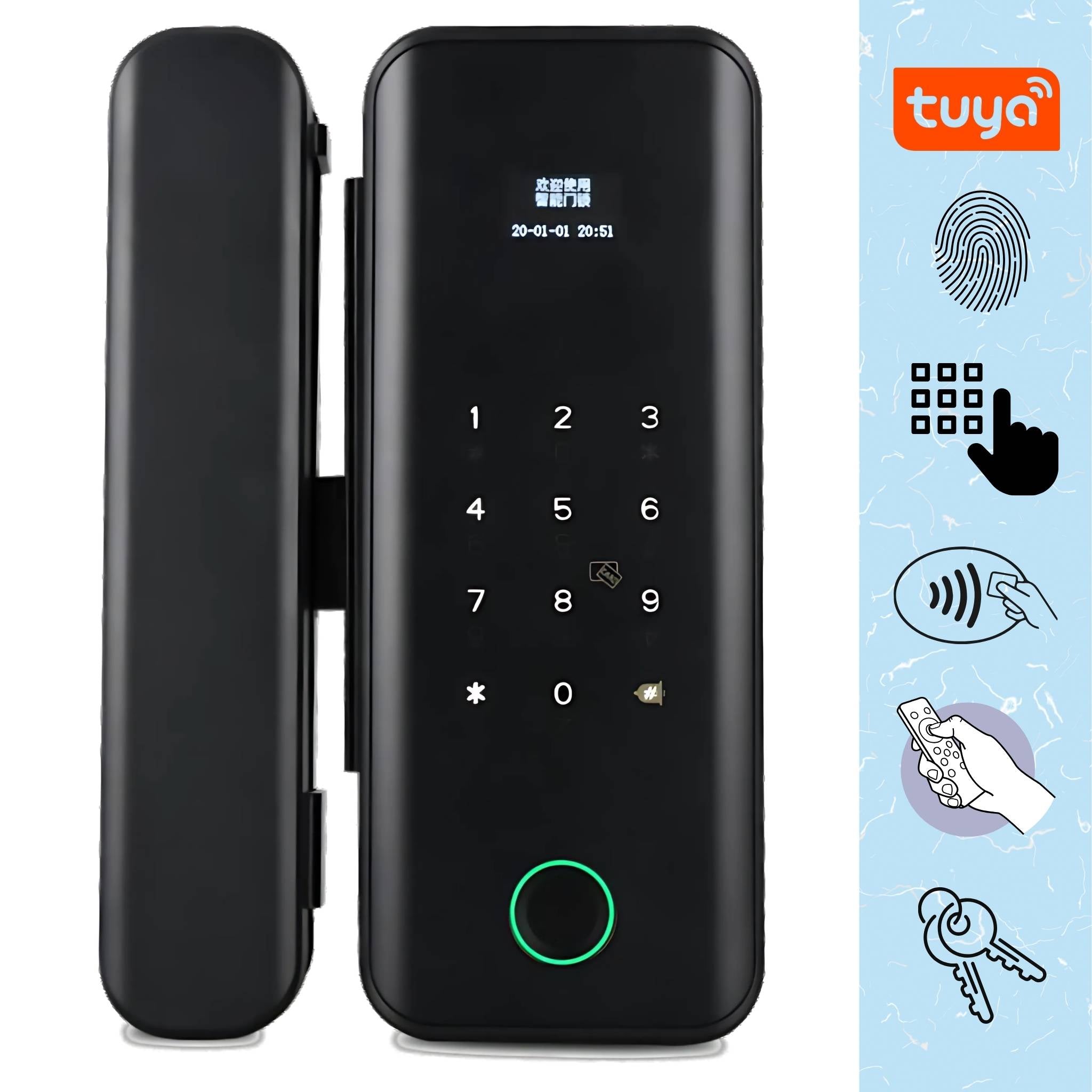 Cerradura inteligente B3 para puerta de vidrio con huella