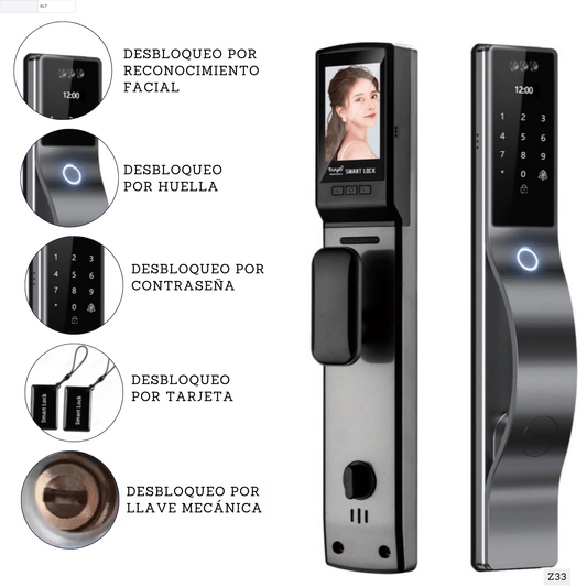 Cerradura inteligente con reconocimiento facial Smart lock Z33 - LA CASA DEL TELEFONO