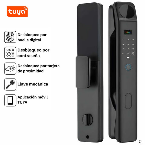 Cerradura inteligente desbloqueo por huella contraseña clave y aplicación Tuya