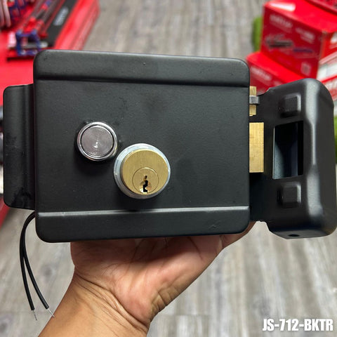 Cerradura eléctrica para puerta de hierro (derecha) – JS-712-BKTR