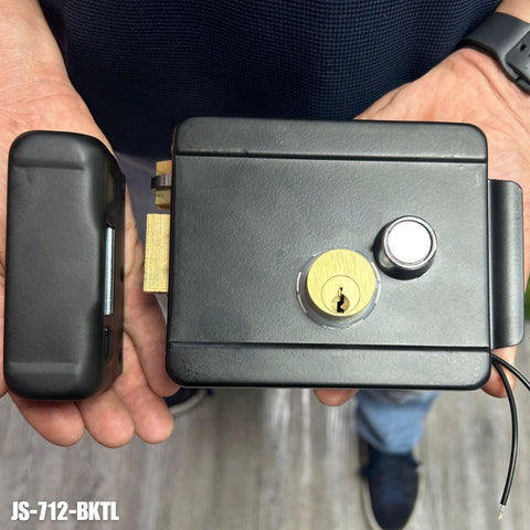 Cerradura eléctrica para puerta de hierro (Izquierda) – JS-712-BKTL