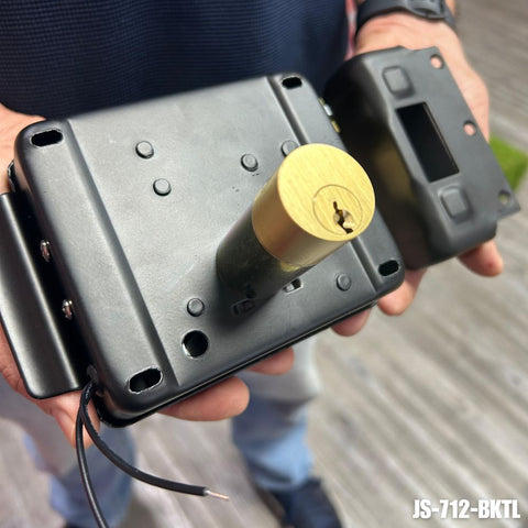 Cerradura eléctrica para puerta de hierro (Izquierda) – JS-712-BKTL