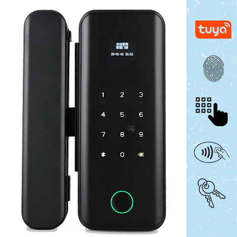 Cerradura inteligente para puerta de vidrio: huella, tarjeta y llave Smart lock B3
