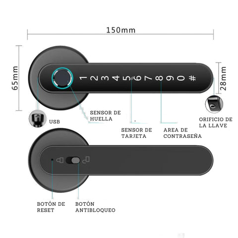 Cerradura inteligente para puerta de madera Smart lock M5