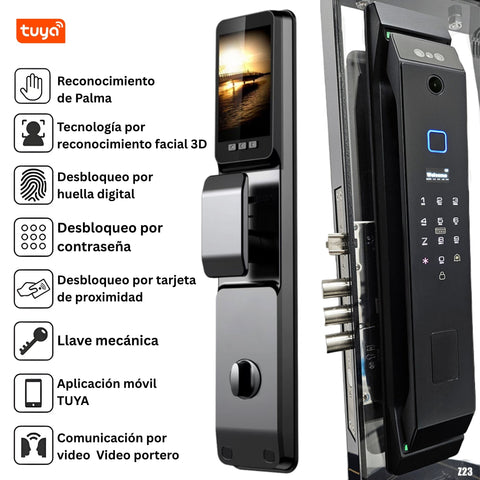 Cerradura Z23: Reconocimiento facial 3D y Palma, Wi-Fi Tuya