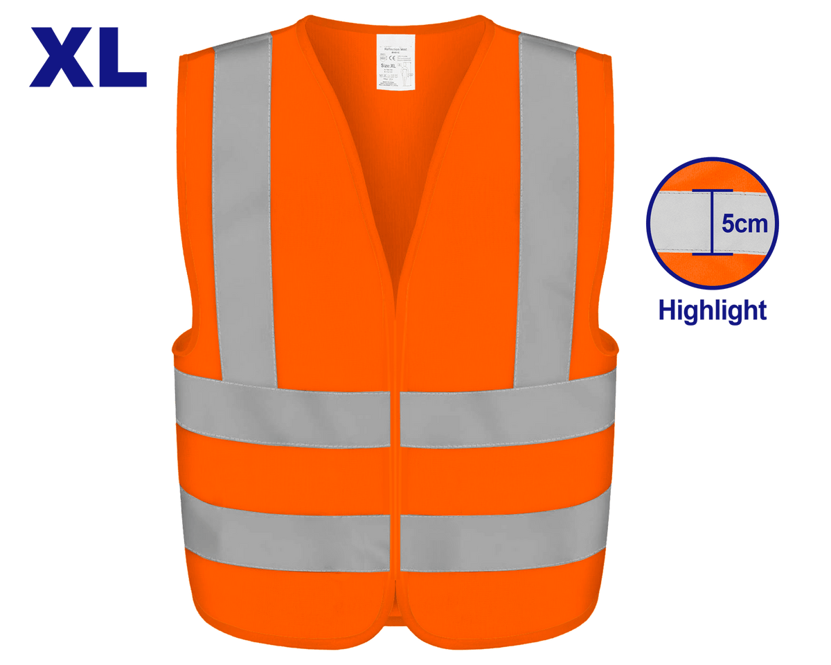 Chaleco reflectante naranja fluorescente Emtop EMRV1801 (Talla XL) - LA CASA DEL TELEFONO