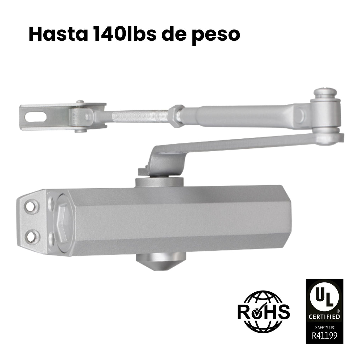 Cierrapuertas para puerta de hasta 140 libras Enforcer SD-C131-SQ - LA CASA DEL TELEFONO