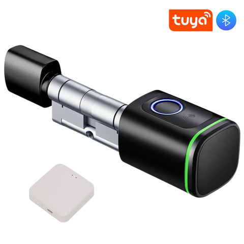 Cilindro inteligente sin llave con huella, app Tuya y tarjeta de proximidad