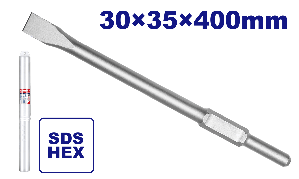 Cincel plano SDS HEX 30x35x400mm Emtop ECHS034352 - LA CASA DEL TELEFONO