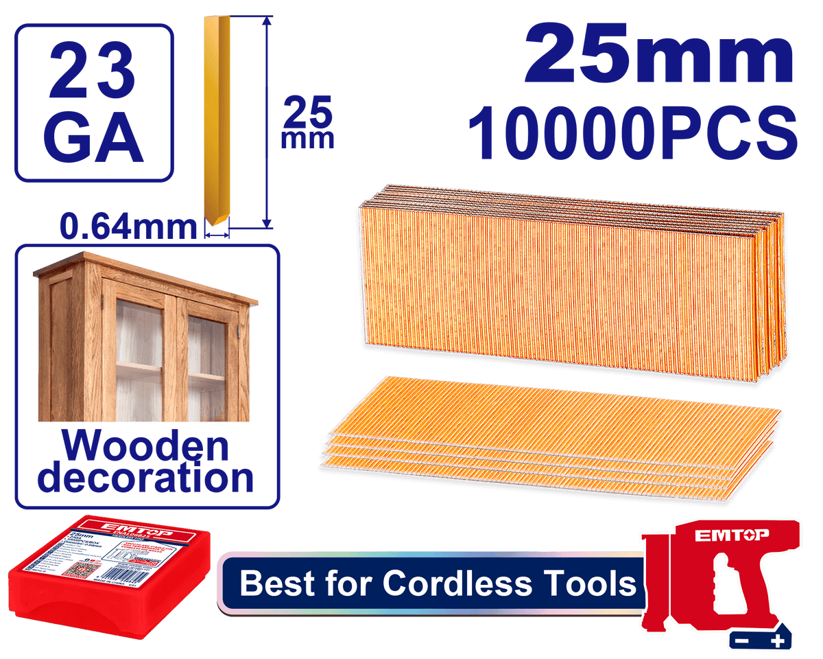 Clavos sin cabeza de 25mm madera Emtop ENAL06825 - LA CASA DEL TELEFONO