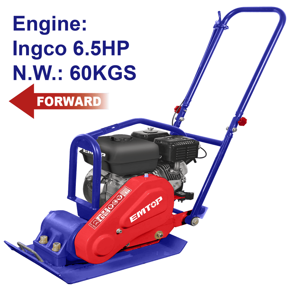 Compactadora de placas de concreto 6.5HP motor a gasolina - LA CASA DEL TELEFONO
